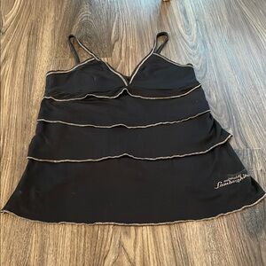 Lamborghini Black Layered Camisole Top
